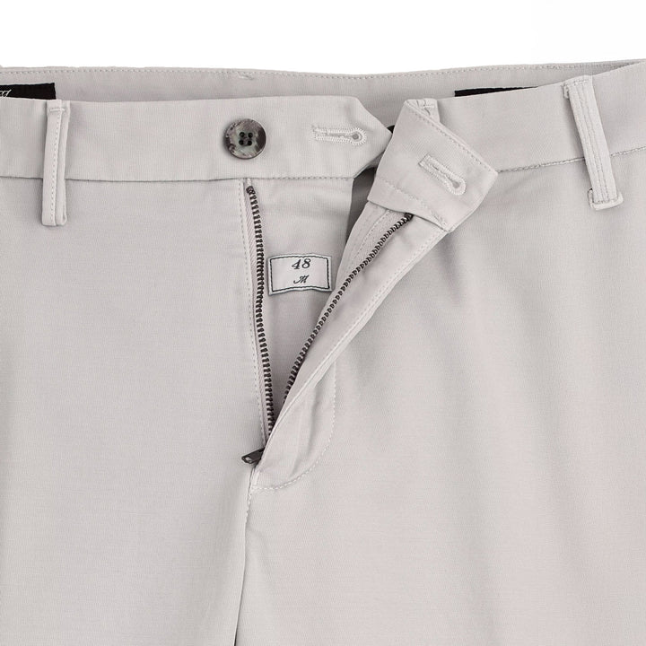 Light Gray Chino Gaberdine Stretch Slim Fit Pants - Mason's