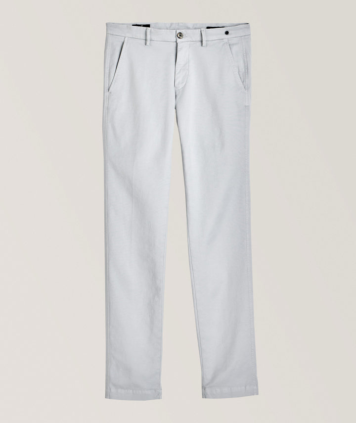 Light Gray Chino Gaberdine Stretch Slim Fit Pants - Mason's