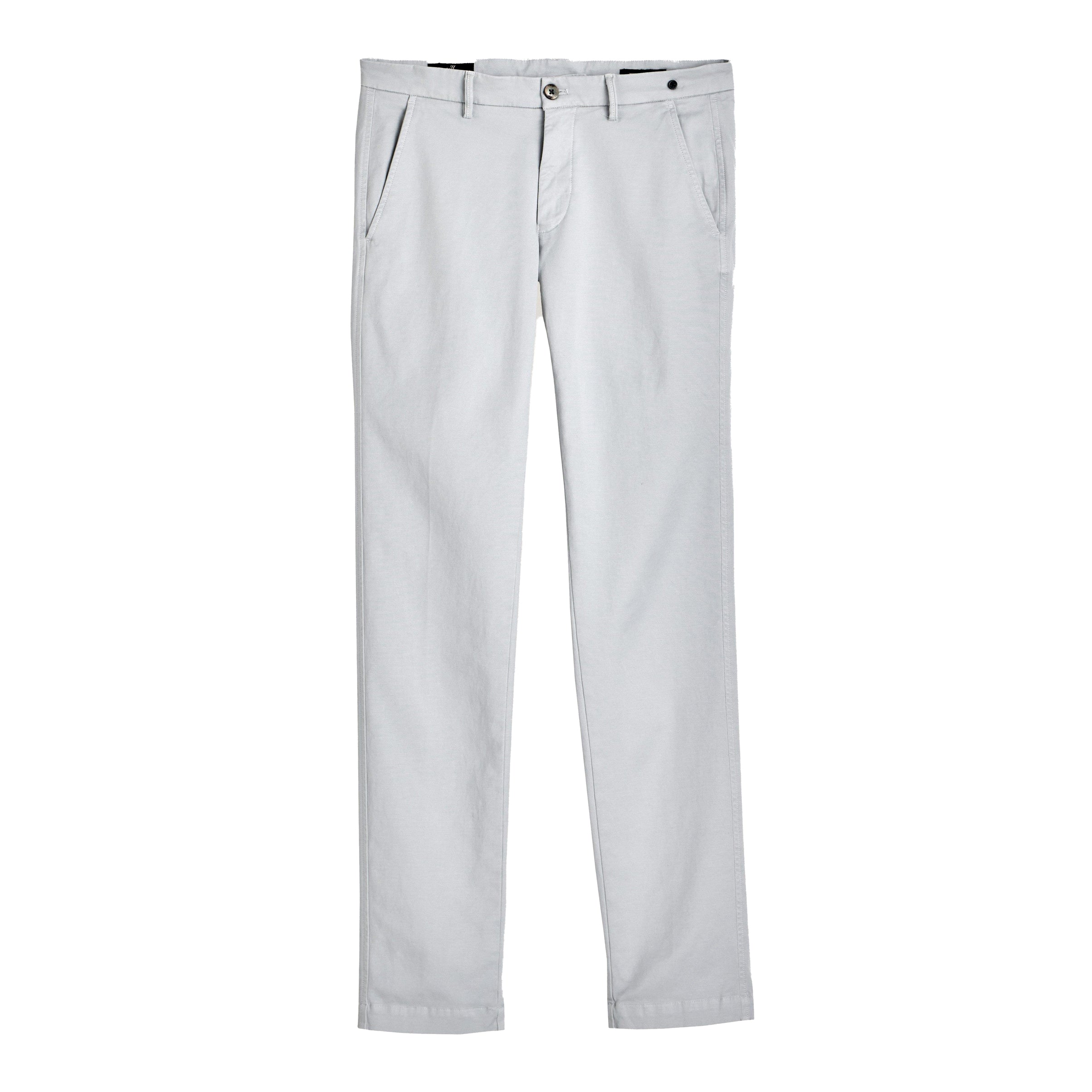 Light Gray Chino Gaberdine Stretch Slim Fit Pants - Mason's