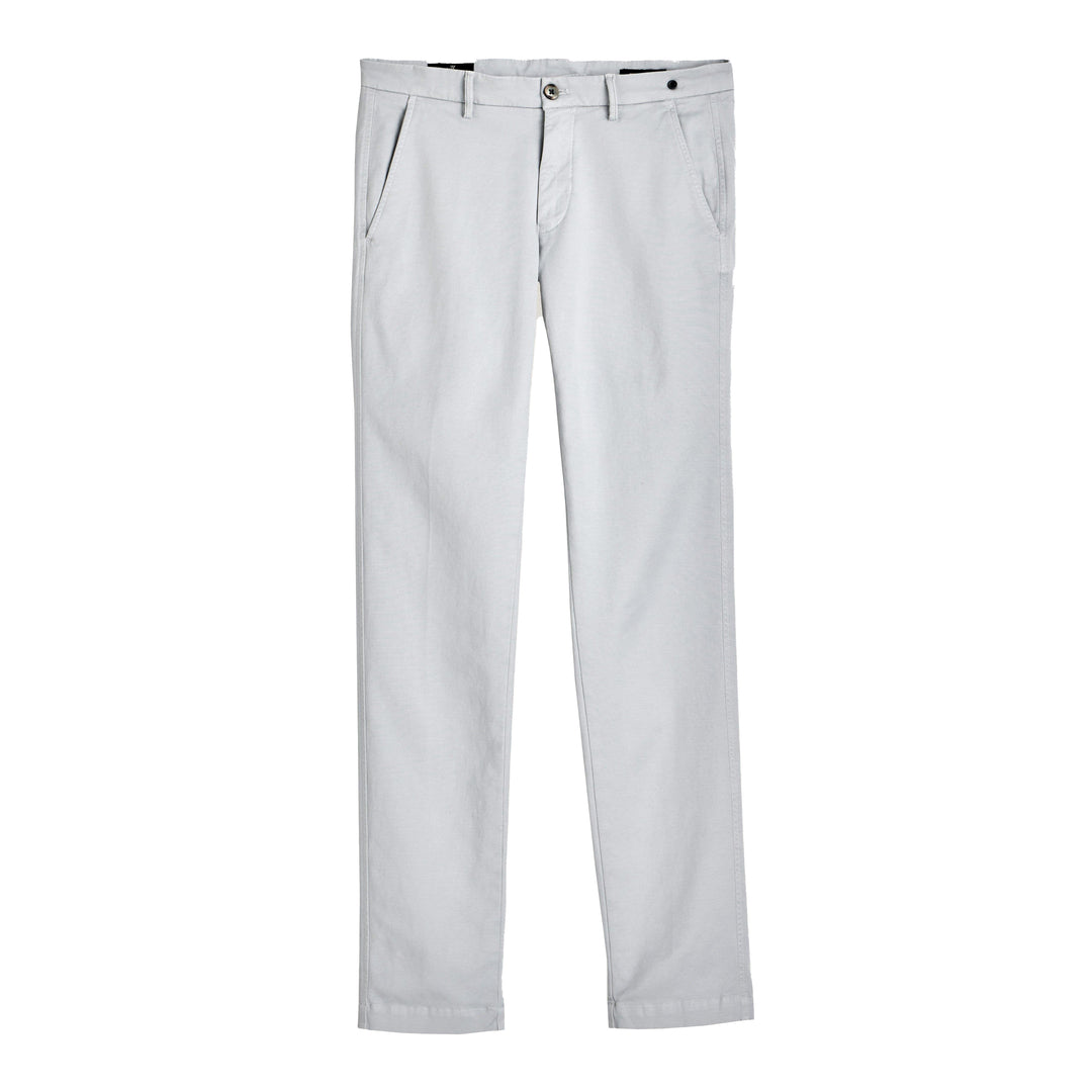 Light Gray Chino Gaberdine Stretch Slim Fit Pants - Mason's