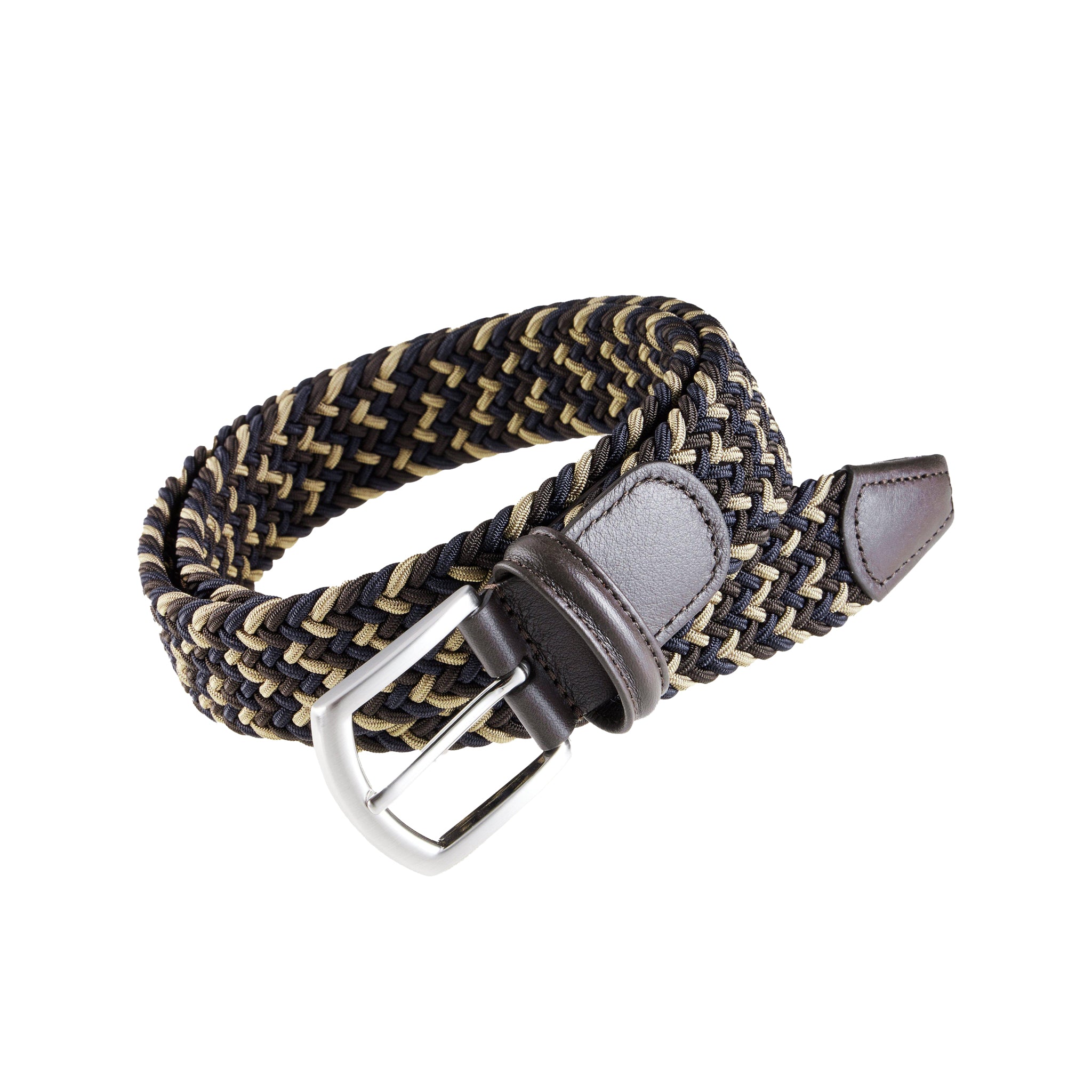 Brown & Beige Mélange Woven Belt - Anderson's