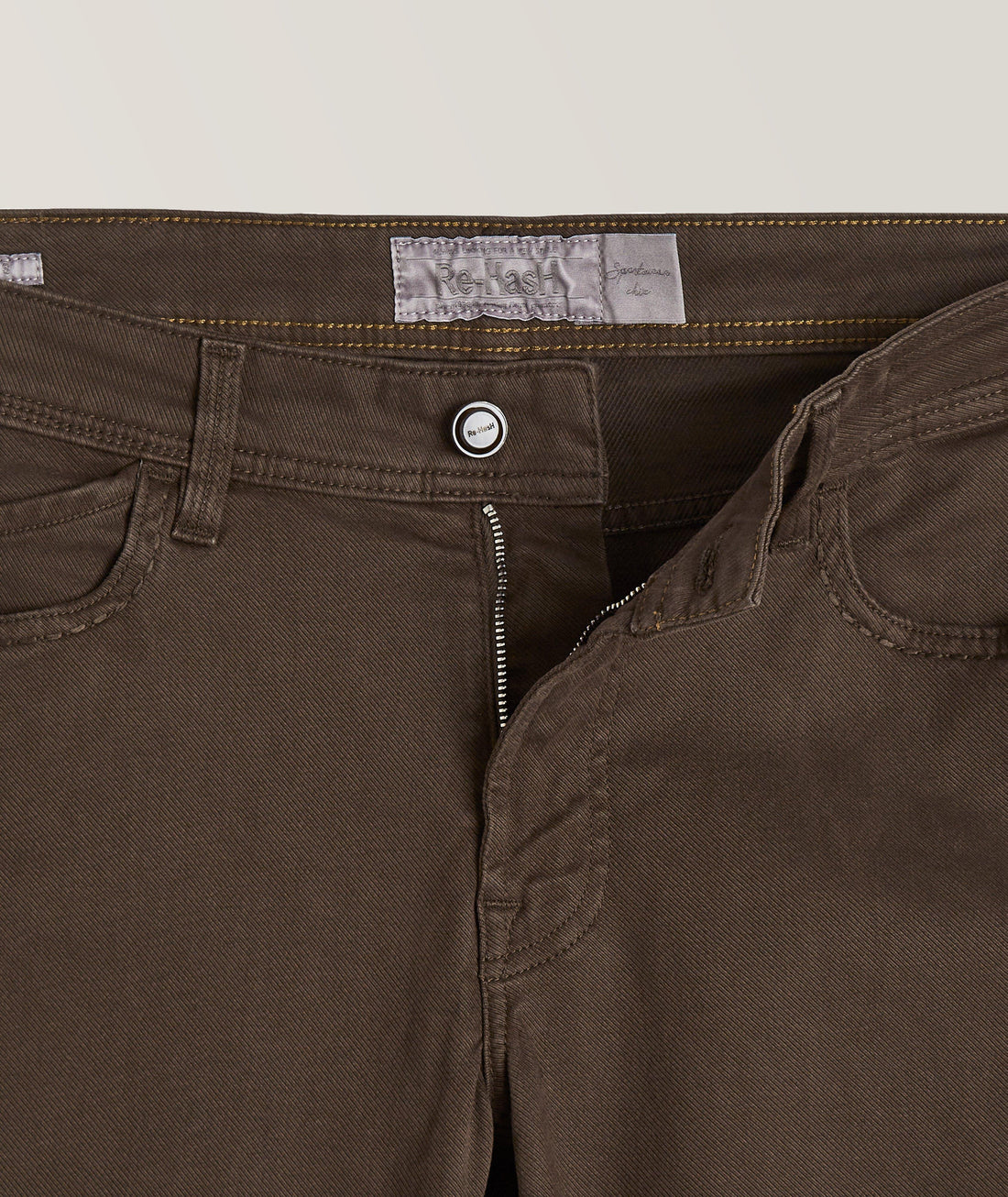 Brown Rubens Cotton Twill Five Pocket Pants - Re-Hash - Boutique Jacques International