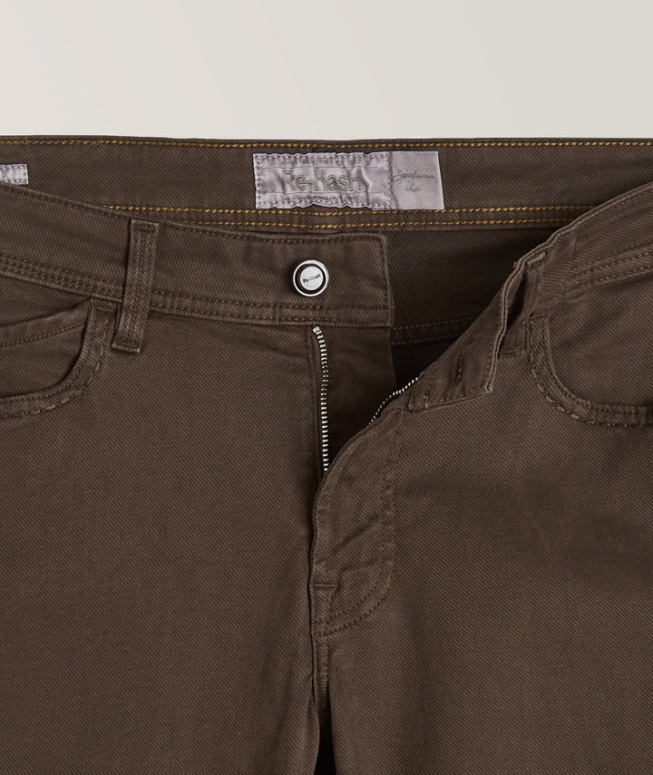 Brown Rubens Cotton Twill Five Pocket Pants - Re-Hash - Boutique Jacques International