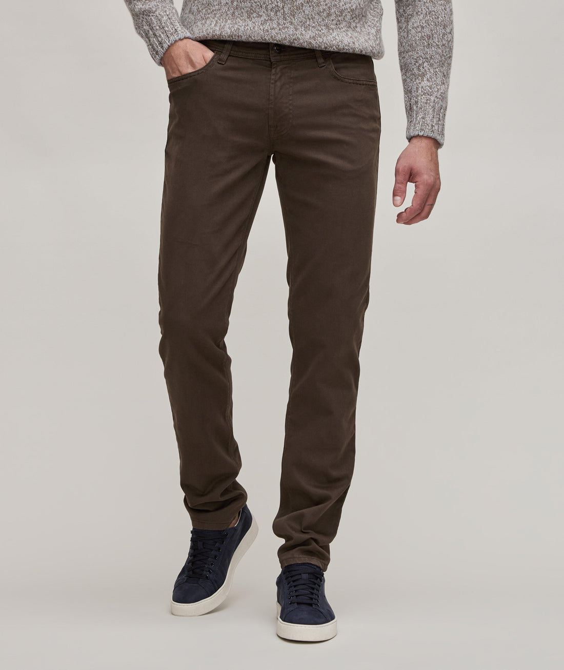 Brown Rubens Cotton Twill Five Pocket Pants - Re-Hash - Boutique Jacques International