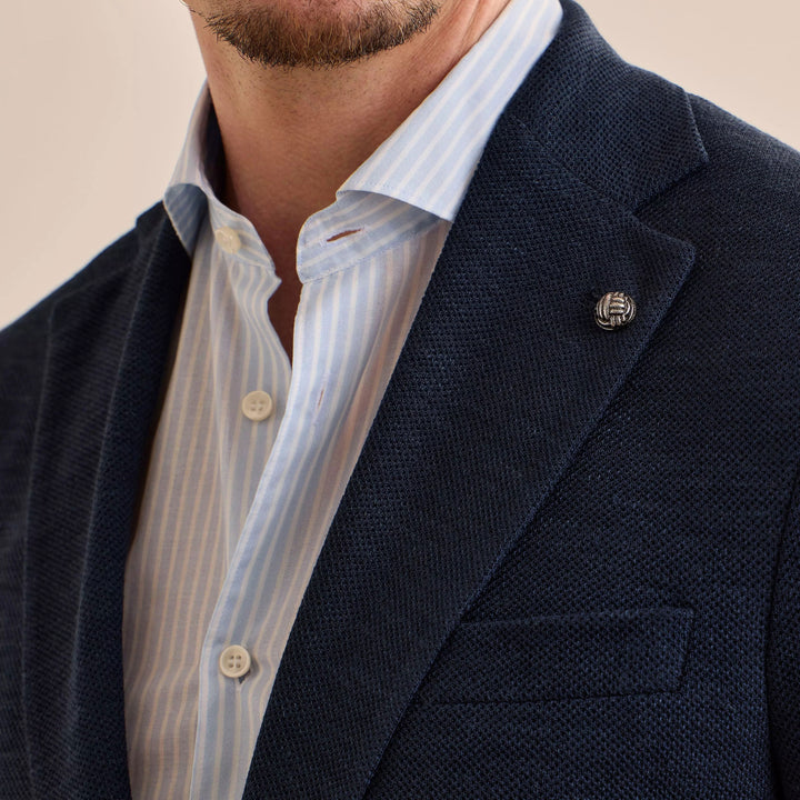 Navy Wool/Silk/Linen Hartford Contemporary Fit Comfortwear Sport Jacket - Jack Victor