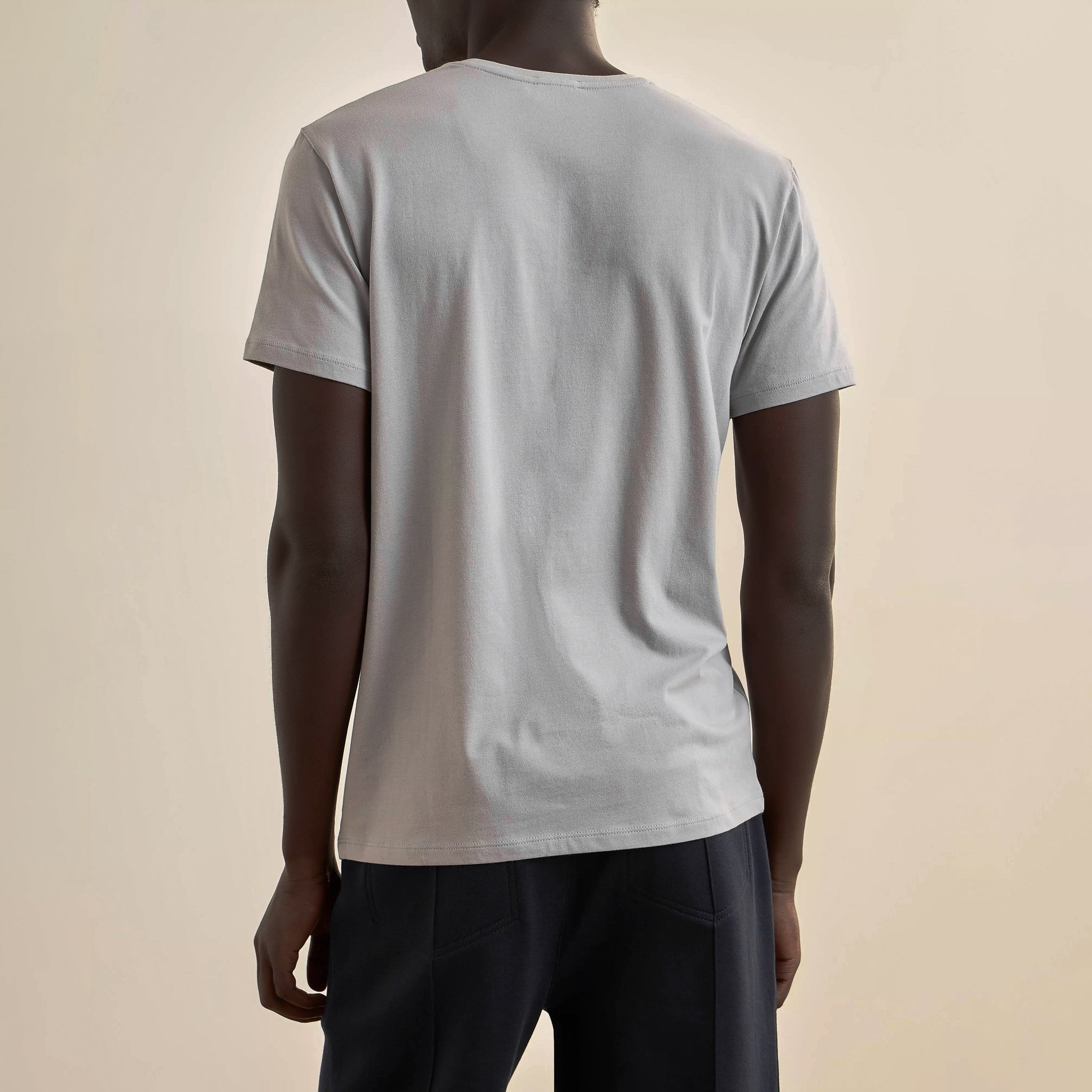 Sleet Gray Pima Cotton Stretch Iconic T-Shirt - Patrick Assaraf