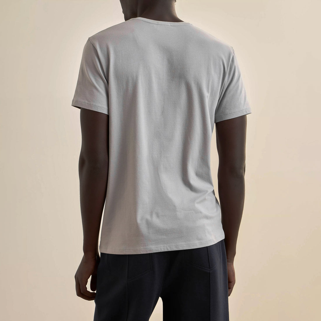 Sleet Gray Pima Cotton Stretch Iconic T-Shirt - Patrick Assaraf