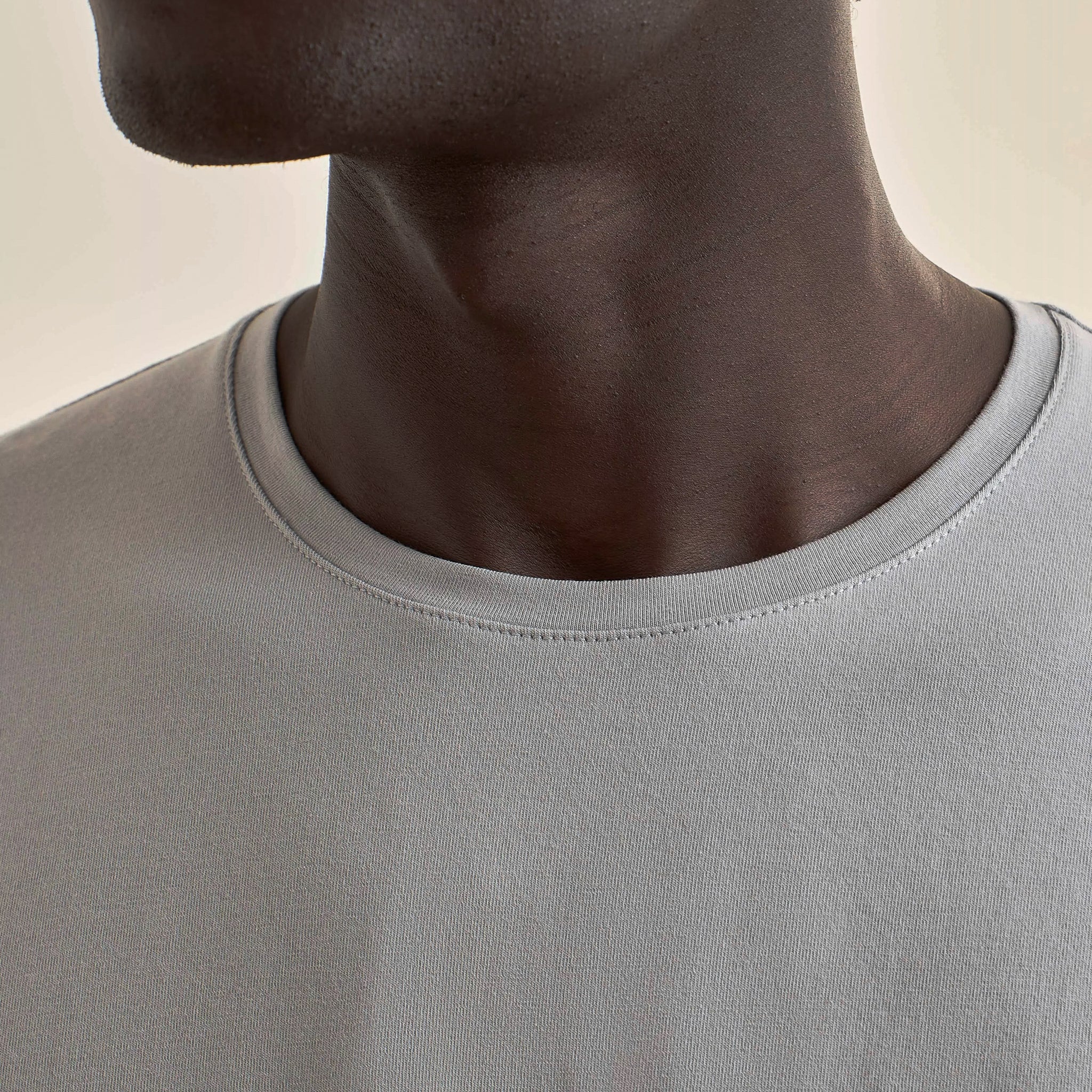 Sleet Gray Pima Cotton Stretch Iconic T-Shirt - Patrick Assaraf