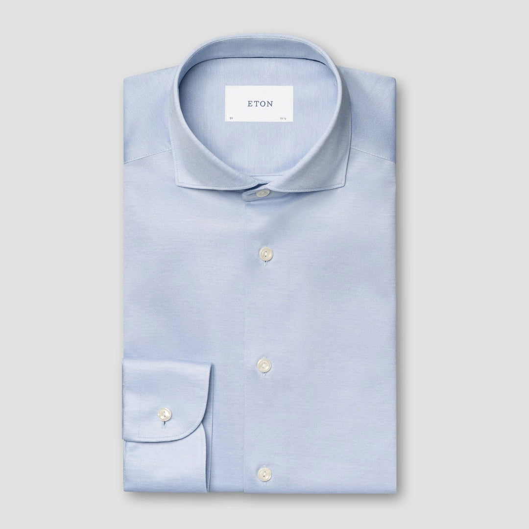 Light Blue Filo Di Scozia Oxford Slim Fit Shirt - ETON