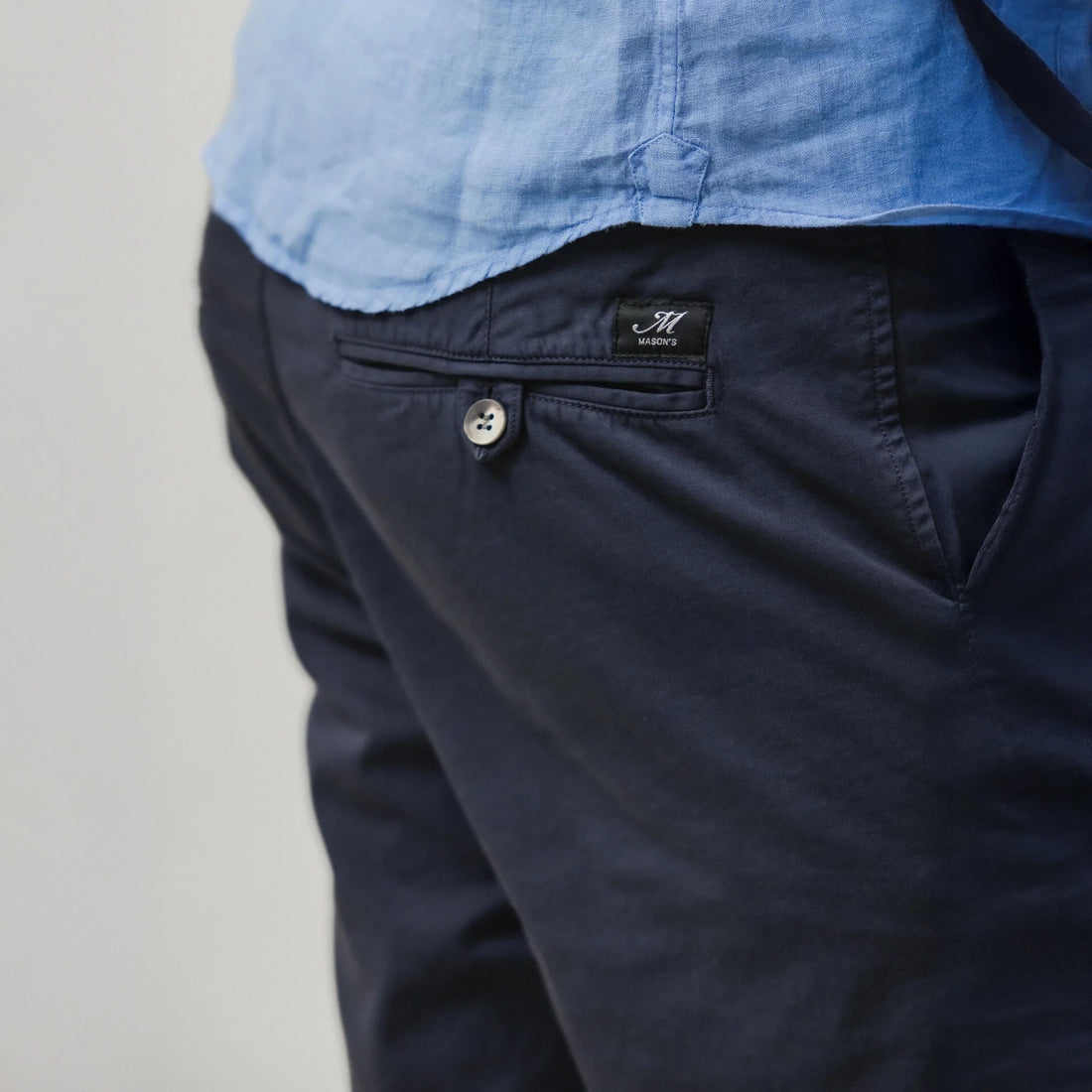Navy Stretch Cotton Bermuda Shorts - Mason's - Boutique Jacques International