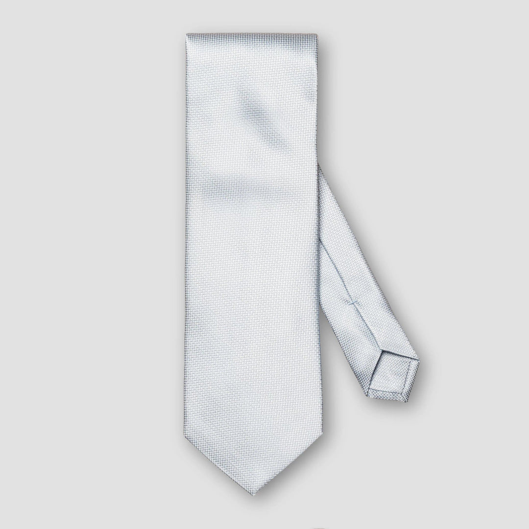 Light Blue Herringbone Woven Silk Tie - ETON