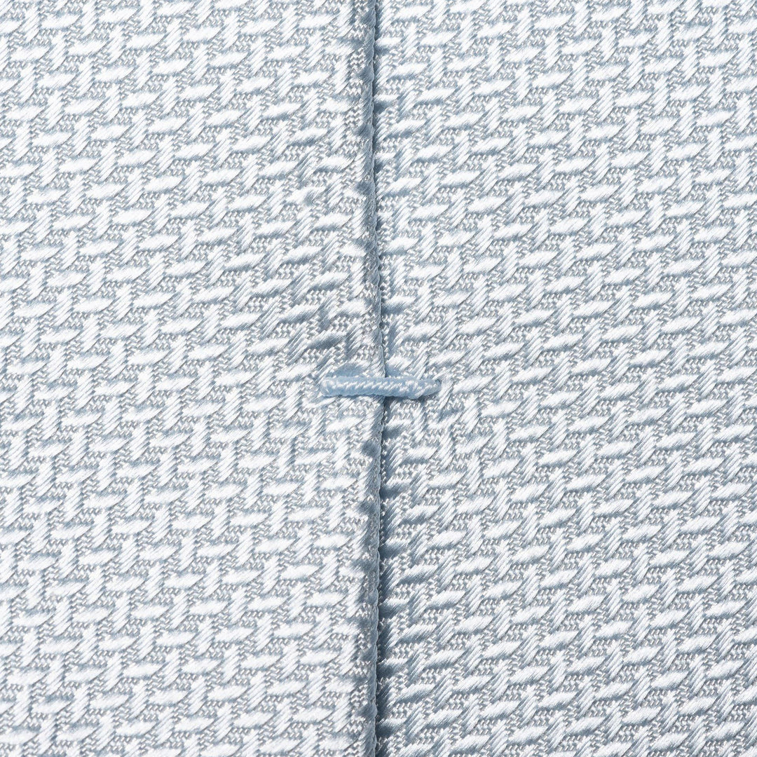 Light Blue Herringbone Woven Silk Tie - ETON