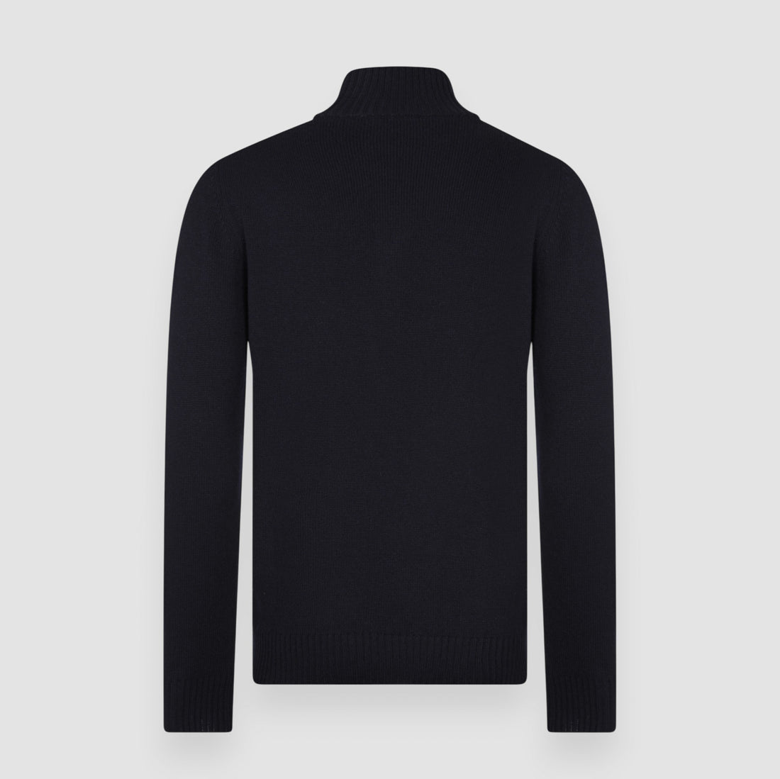 Navy Blue Wool/Cashmere/Viscose Half Zip Sweater - GRAN SASSO