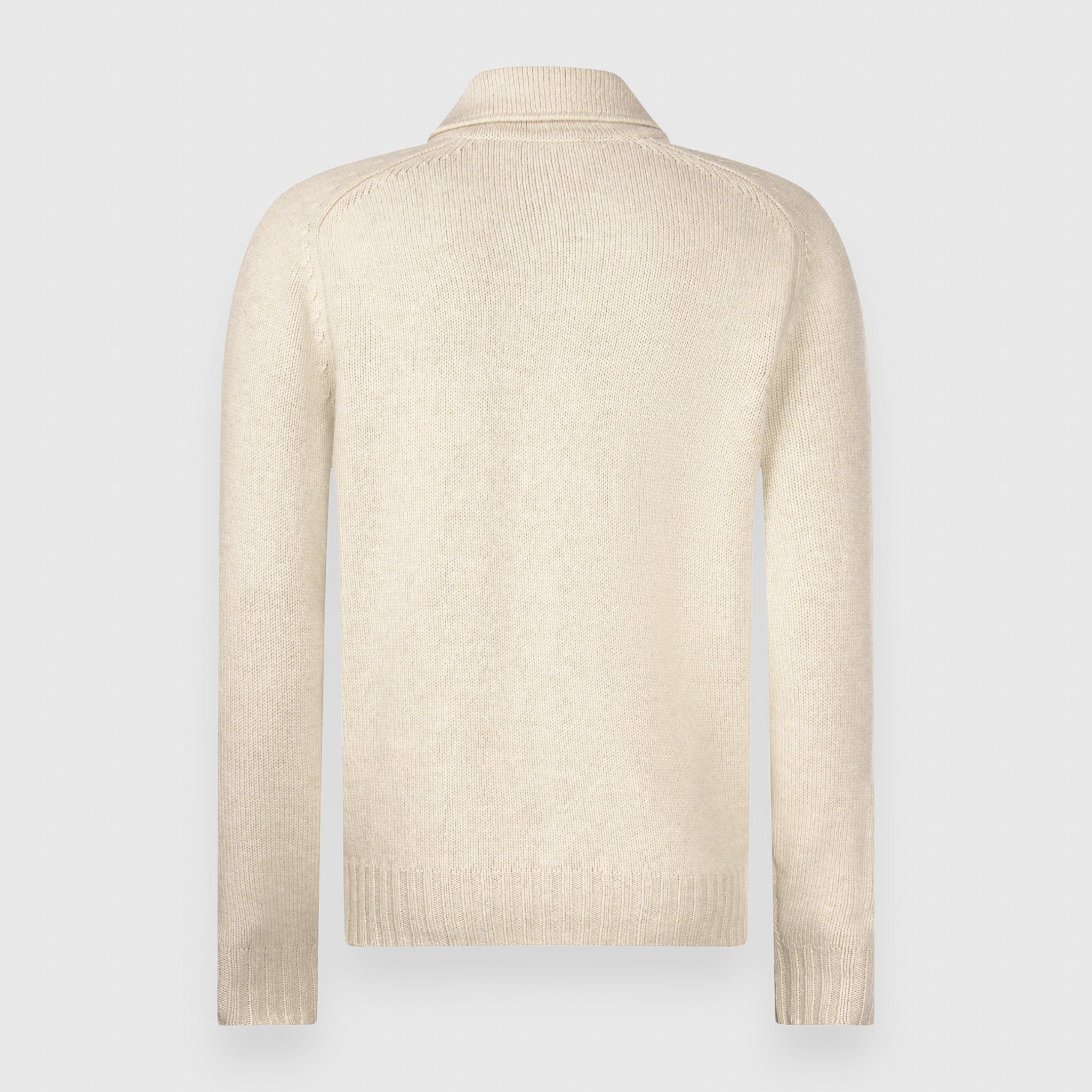 Cream Super Geelong Wool Knit Cardigan Overshirt - GRAN SASSO