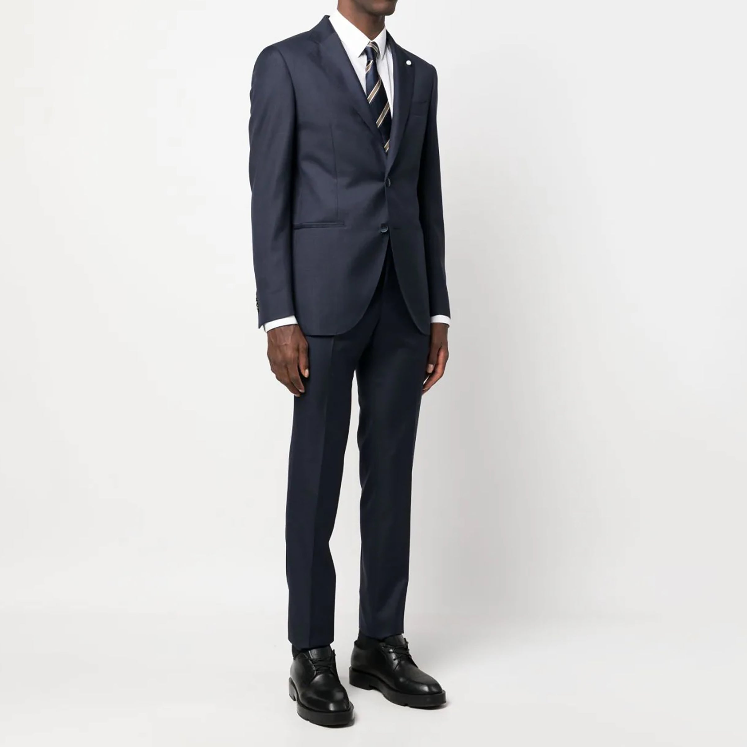 Blue Neat Mantua Contemporary Fit Suit - Luigi Bianchi - Boutique Jacques International