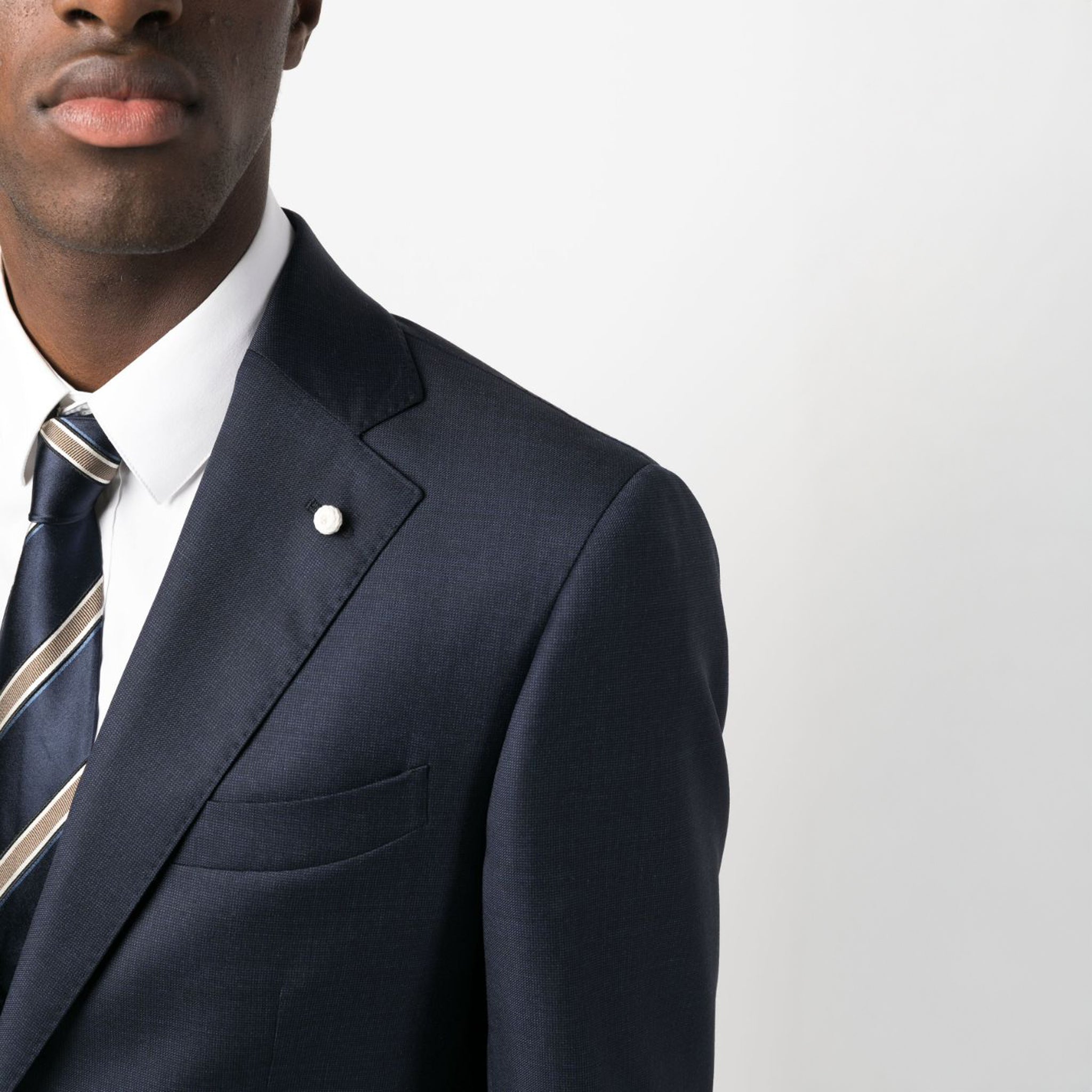 Blue Neat Mantua Contemporary Fit Suit - Luigi Bianchi - Boutique Jacques International