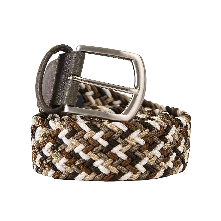 Brown & Beige Multicolour Woven Elastic Belt - Anderson's