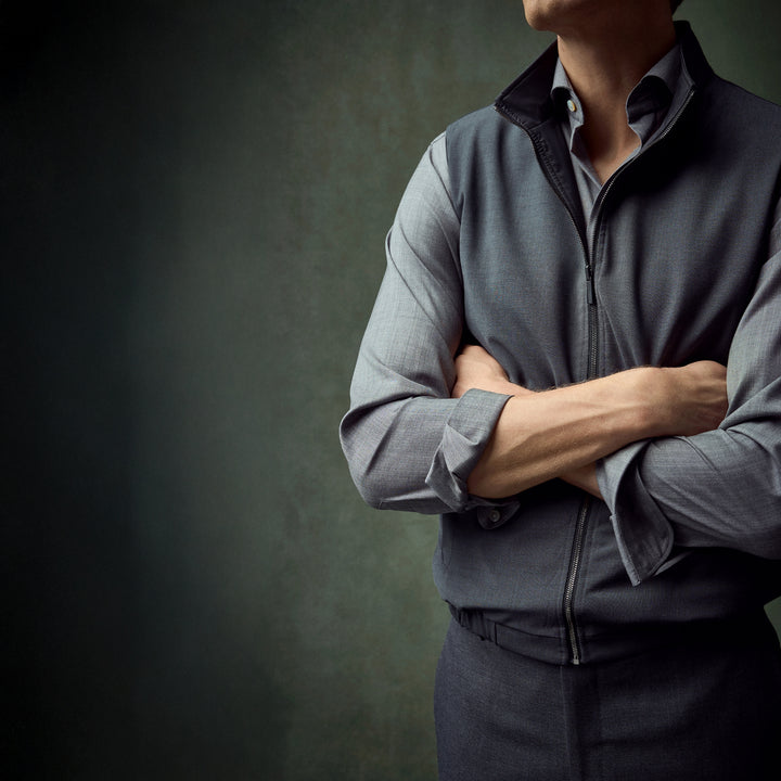 Gray Solid Merino Wool Slim Fit Shirt - ETON