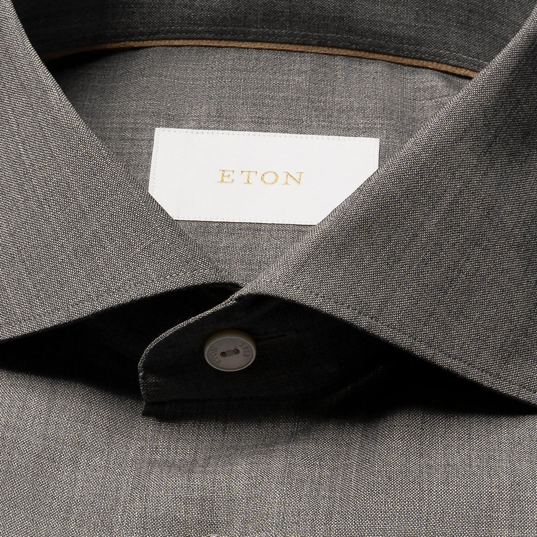 Gray Solid Merino Wool Slim Fit Shirt - ETON