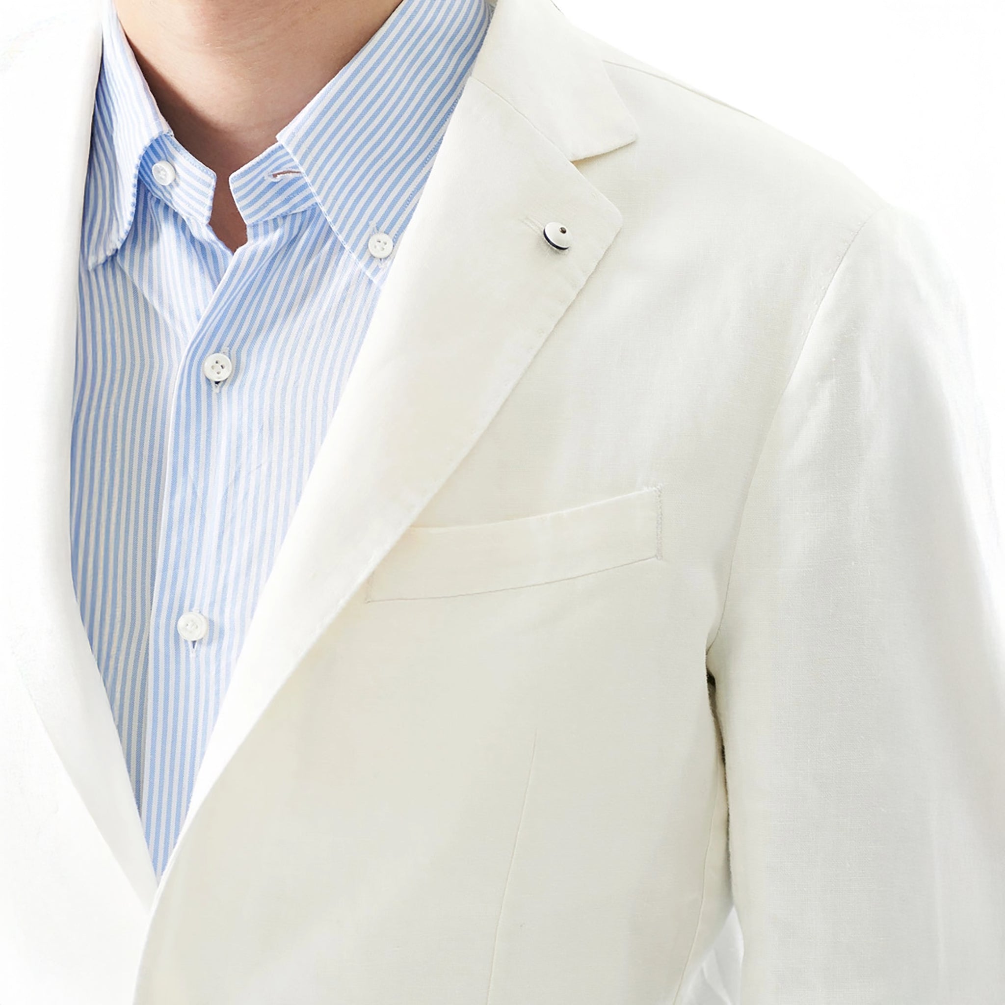 White Cotton L.B.M 1911 Sport Coat - Boutique Jacques International
