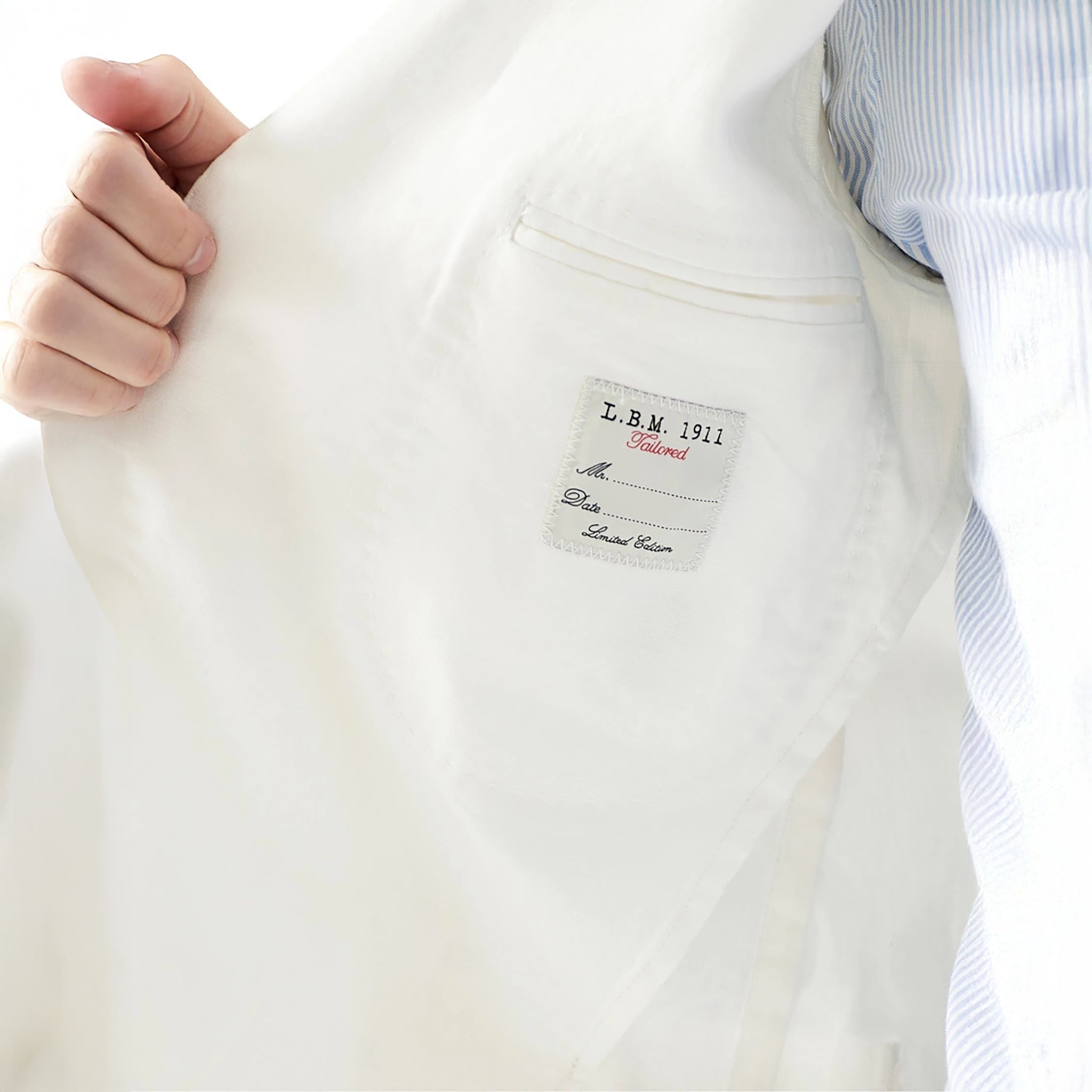 White Cotton L.B.M 1911 Sport Coat - Boutique Jacques International