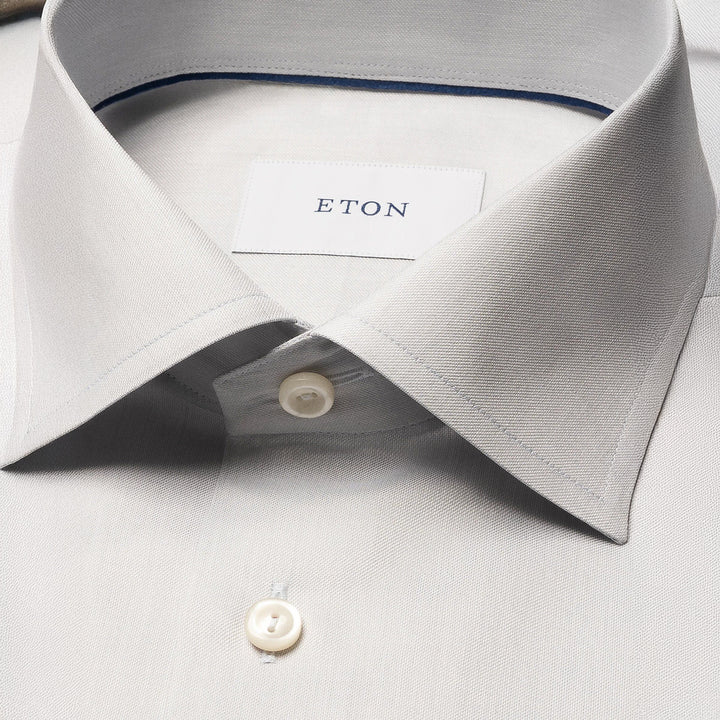 Gray Signature Twill Contemporary Fit Shirt - ETON
