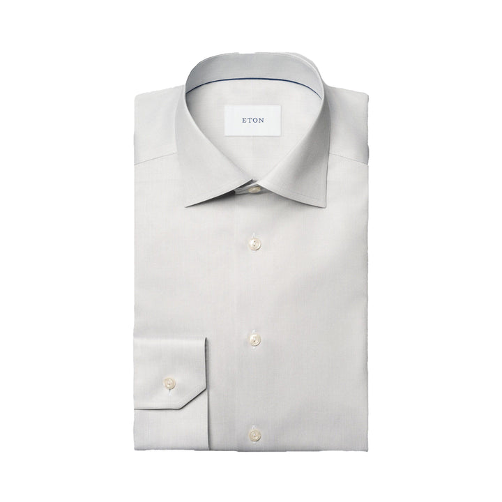 Gray Signature Twill Contemporary Fit Shirt - ETON