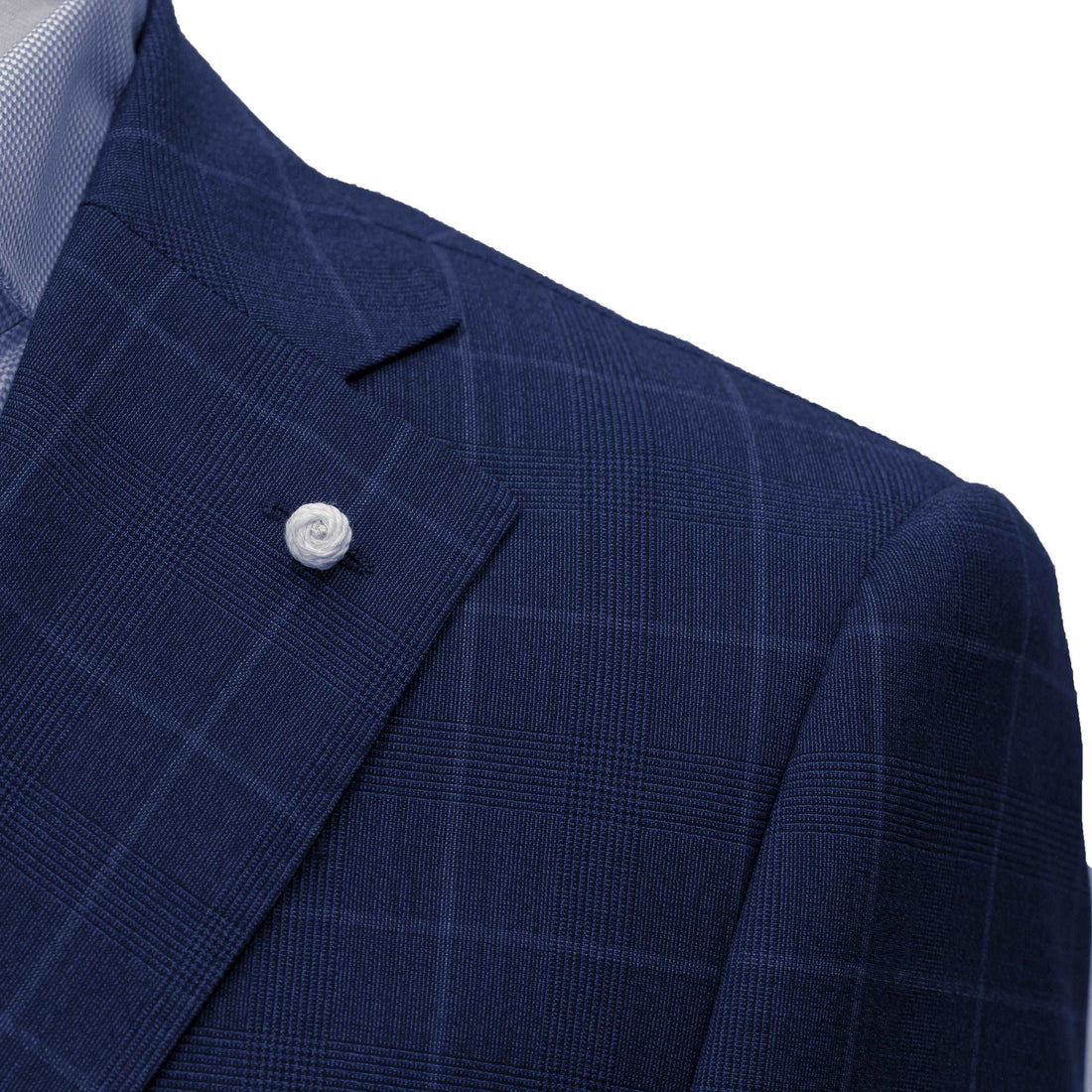 Blue Check Contemporary Fit Suit - Luigi Bianchi Mantova