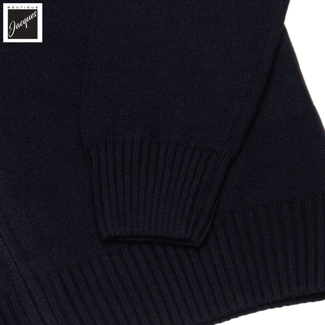 Navy Blue Wool/Cashmere/Viscose Full Zip Sweater - GRAN SASSO