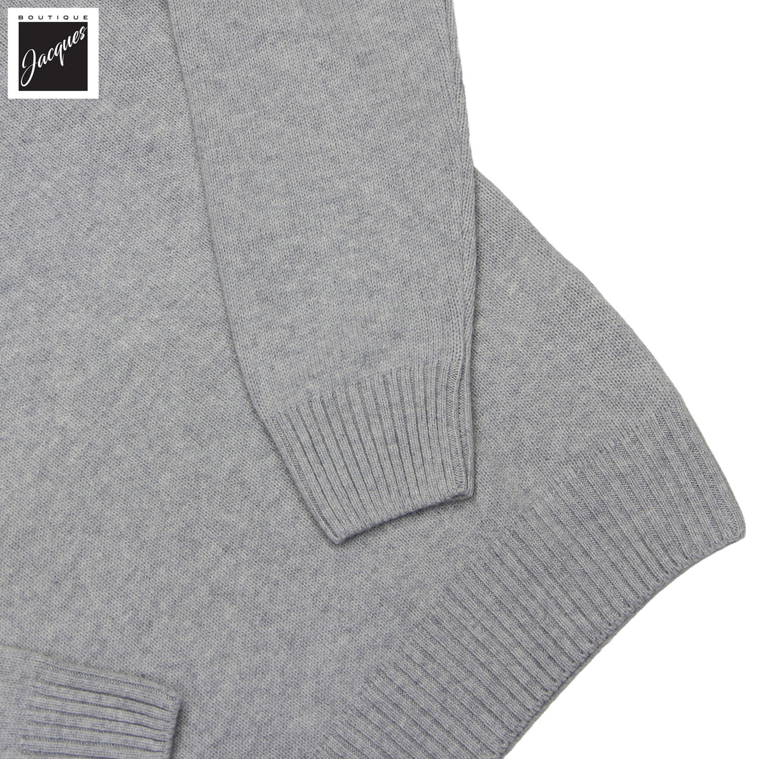 Light Gray Wool/Cashmere/Viscose Half Zip Sweater - GRAN SASSO