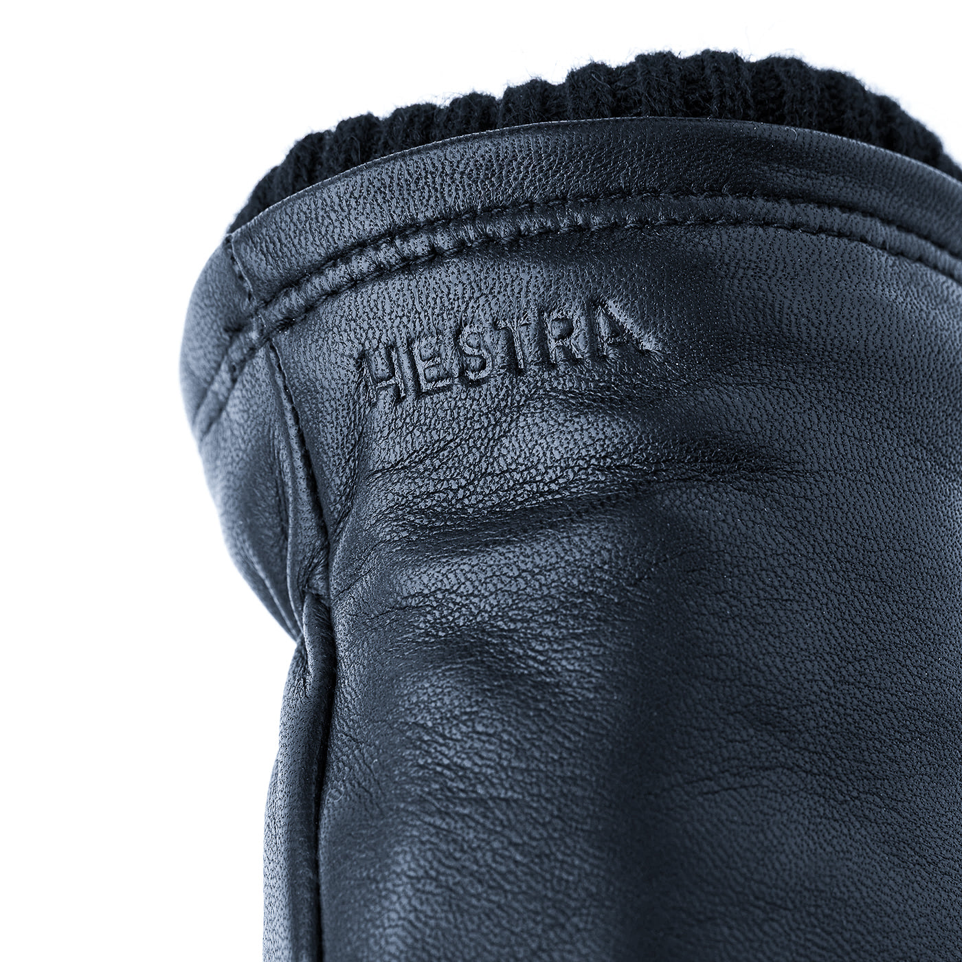 John Navy Blue Leather Touchscreen Leather Gloves - Hestra - Boutique Jacques International