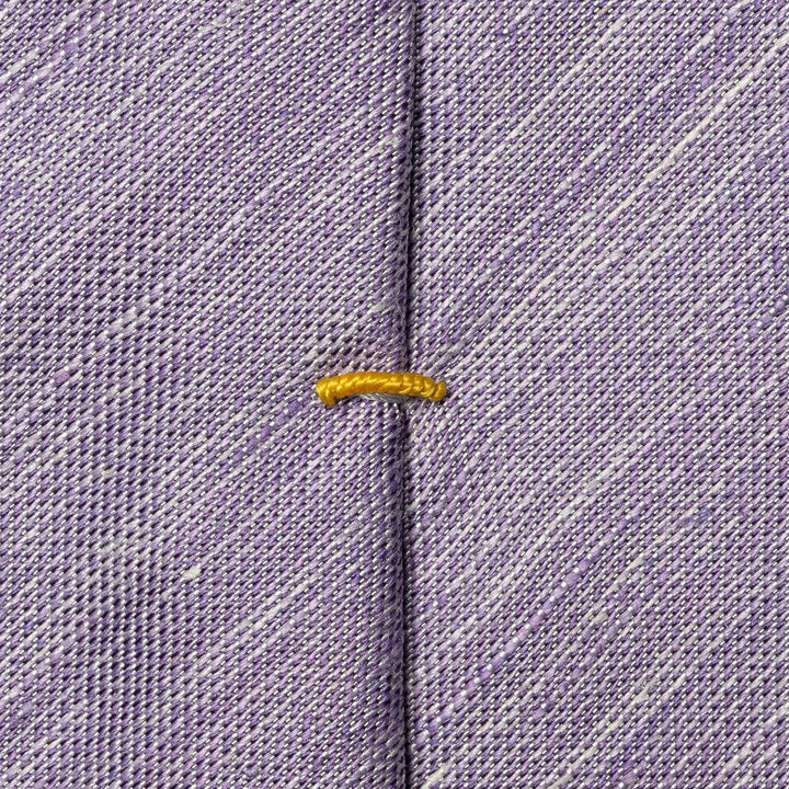 Mid Purple Solid Woven Linen-Silk Tie - ETON