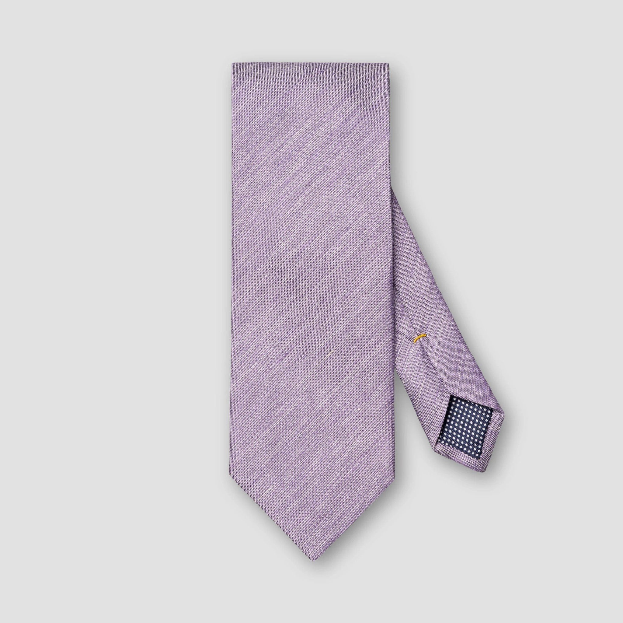 Mid Purple Solid Woven Linen-Silk Tie - ETON - Boutique Jacques International