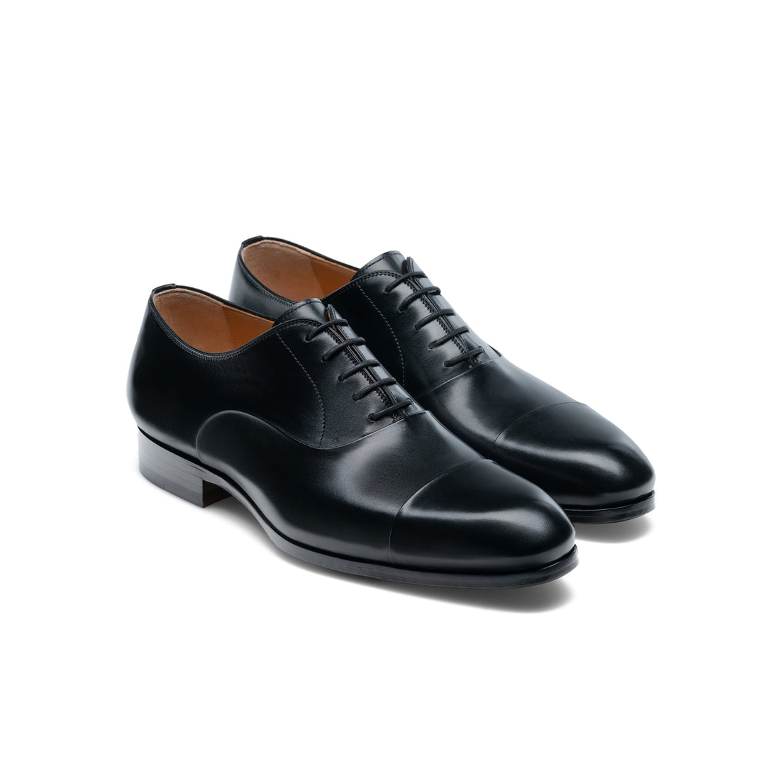 Cap-Toe Naxos Black Leather Shoes Magnanni - Main Image