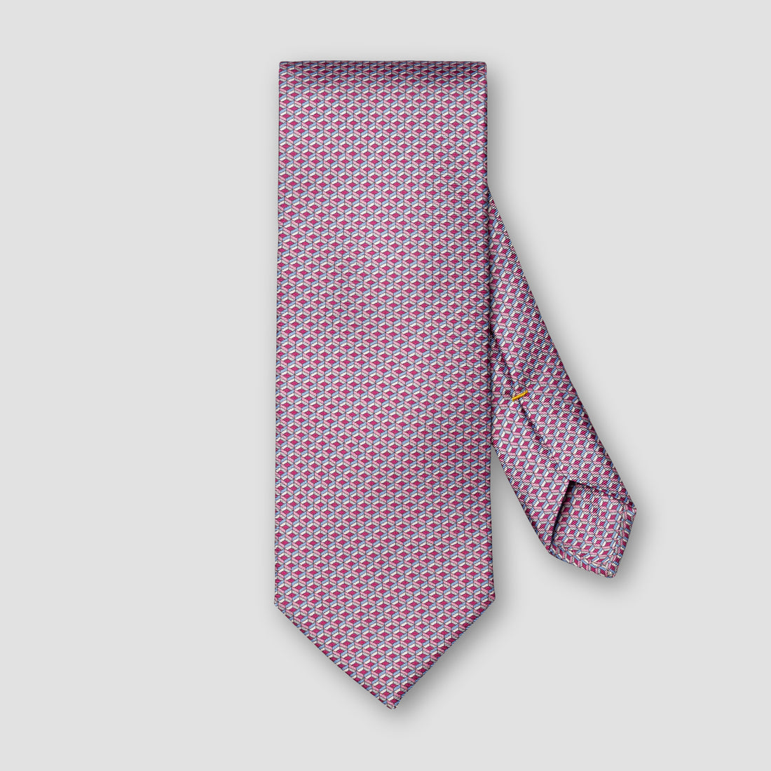 Magenta & Blue Geometric Print Silk Tie - ETON