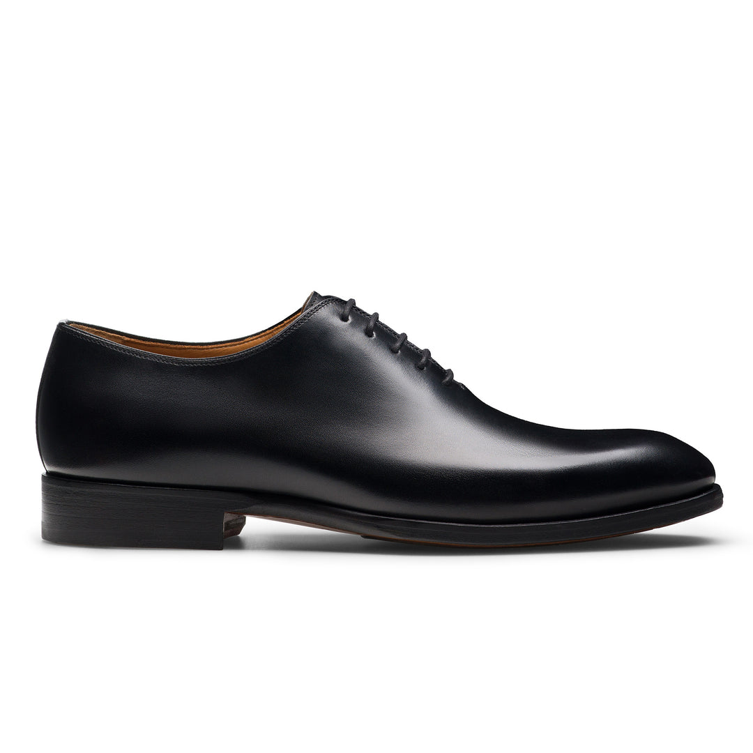 Open-Toe Fleur II Black Leather Oxford Wholecut Shoes - Magnanni