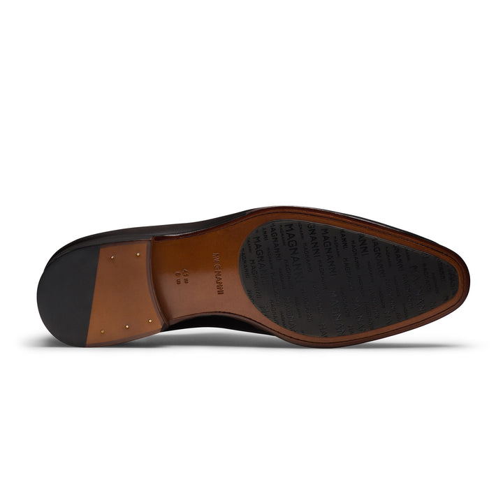 Open-Toe Fleur II Black Leather Oxford Wholecut Shoes - Magnanni