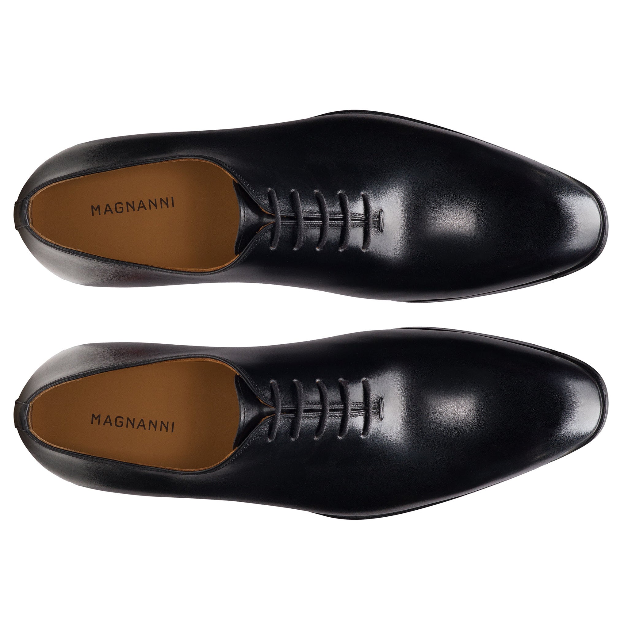 Open-Toe Fleur II Black Leather Oxford Wholecut Shoes - Magnanni