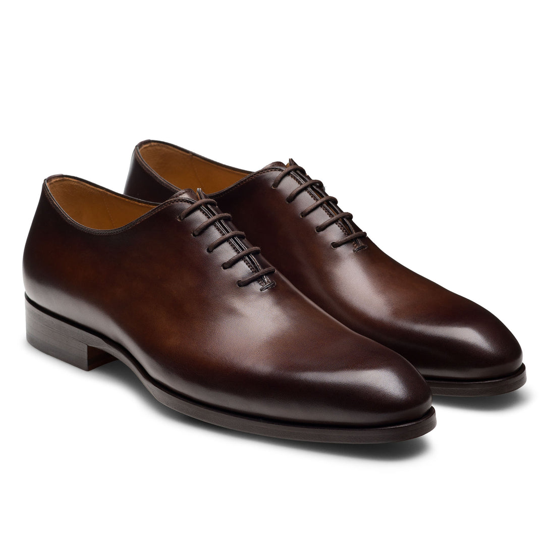 Open-Toe Fleur II Tabacco Leather Oxford Wholecut Shoes - Magnanni