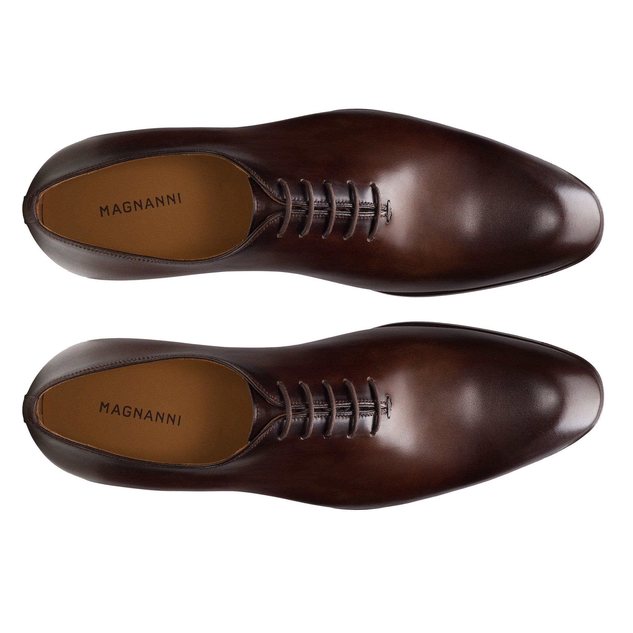 Open-Toe Fleur II Tabacco Leather Oxford Wholecut Shoes - Magnanni