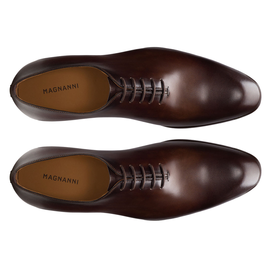 Open-Toe Fleur II Tabacco Leather Oxford Wholecut Shoes - Magnanni