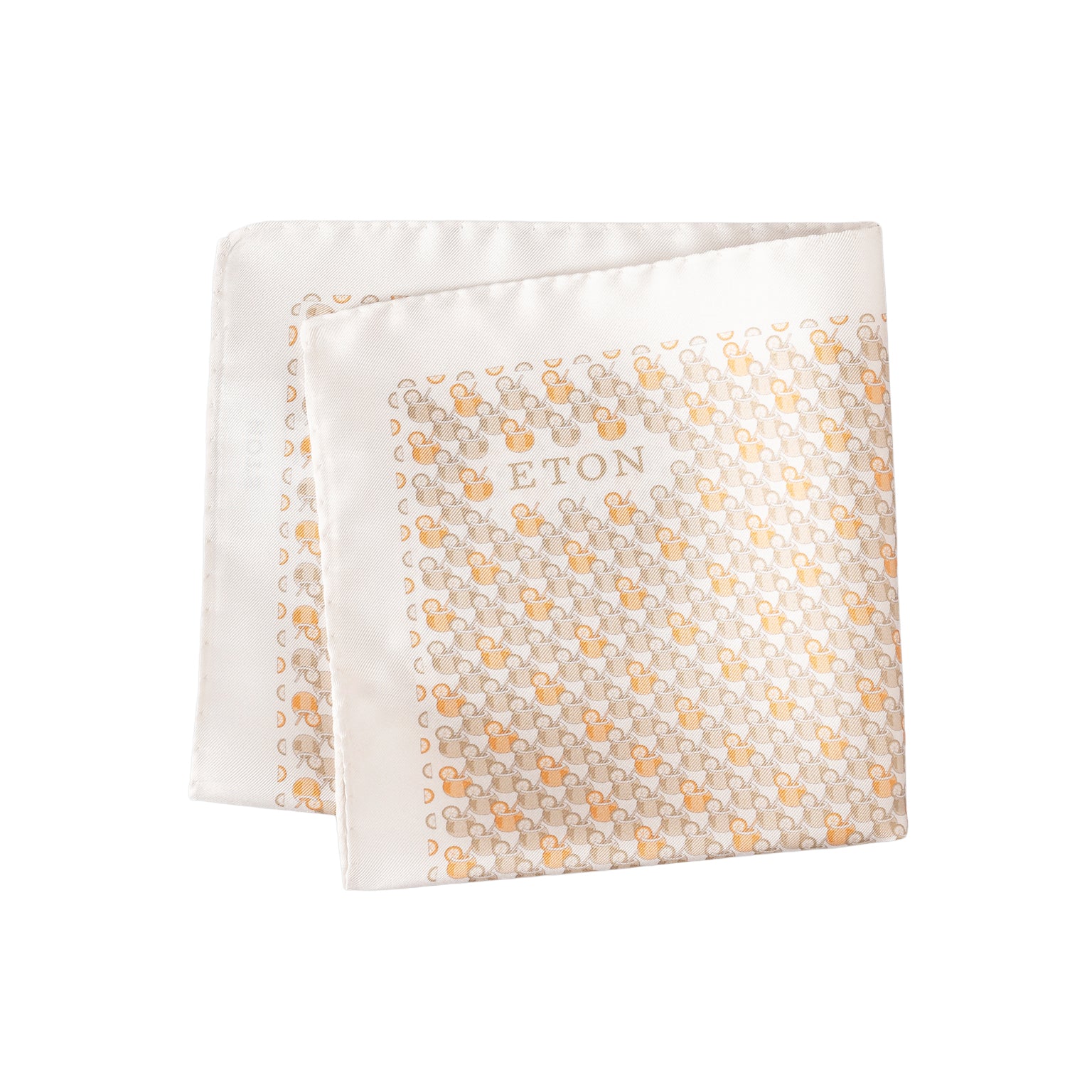 Orange Cocktail Motif Silk Twill Pocket Square - ETON - Boutique Jacques International
