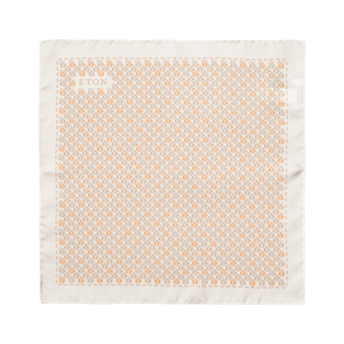 Orange Cocktail Motif Silk Twill Pocket Square - ETON - Boutique Jacques International