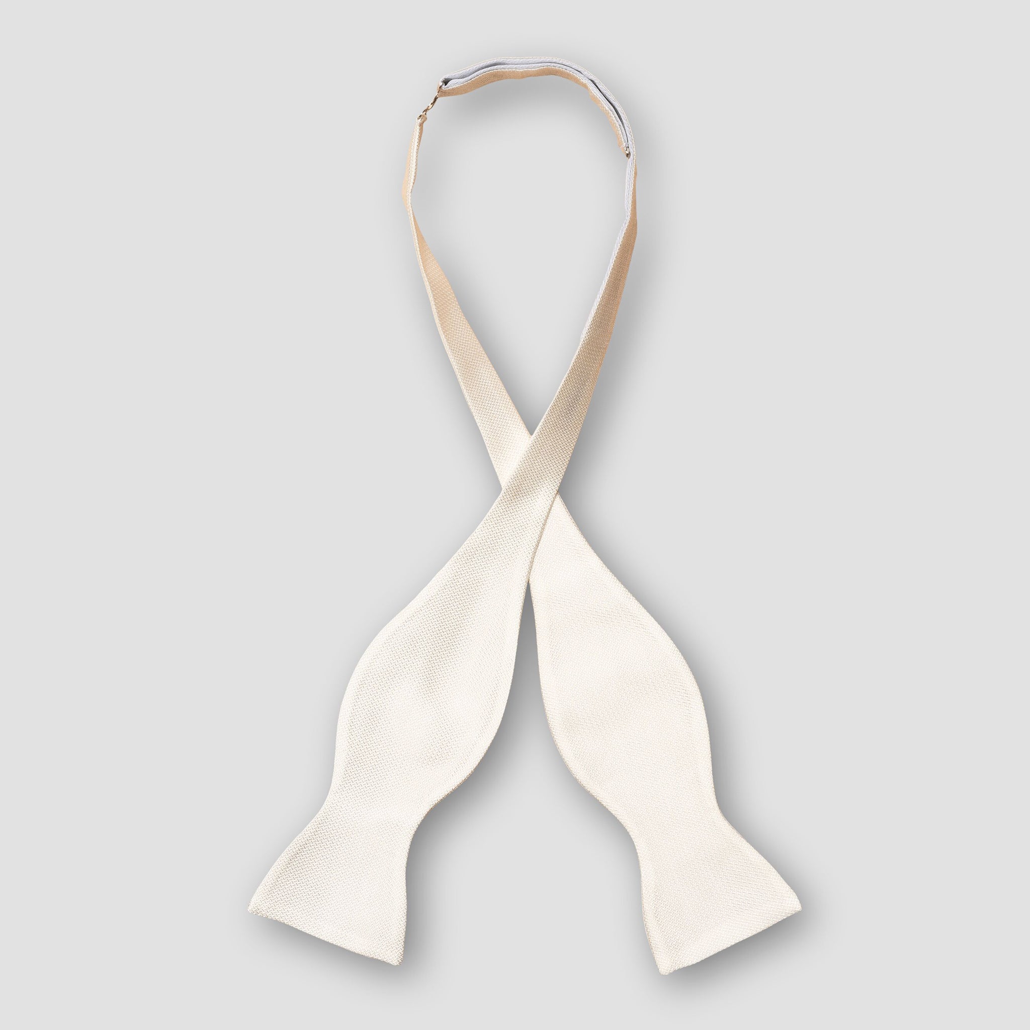 Off-White Semi Solid Silk Ready-Tied Bow Tie – ETON
