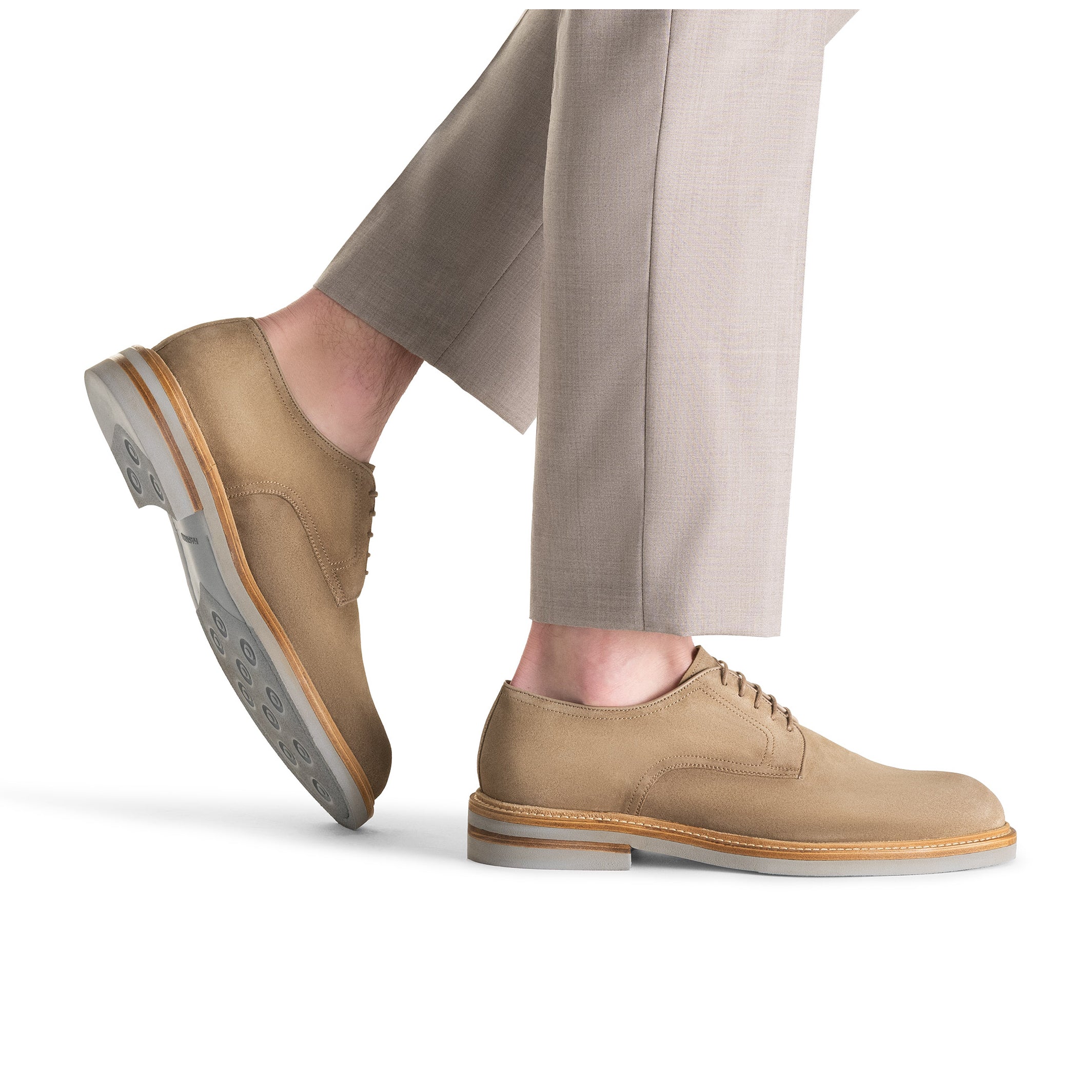 Sand (Avena) Marton Plain-Toe Suede Derby Shoes - Magnanni - Boutique Jacques International