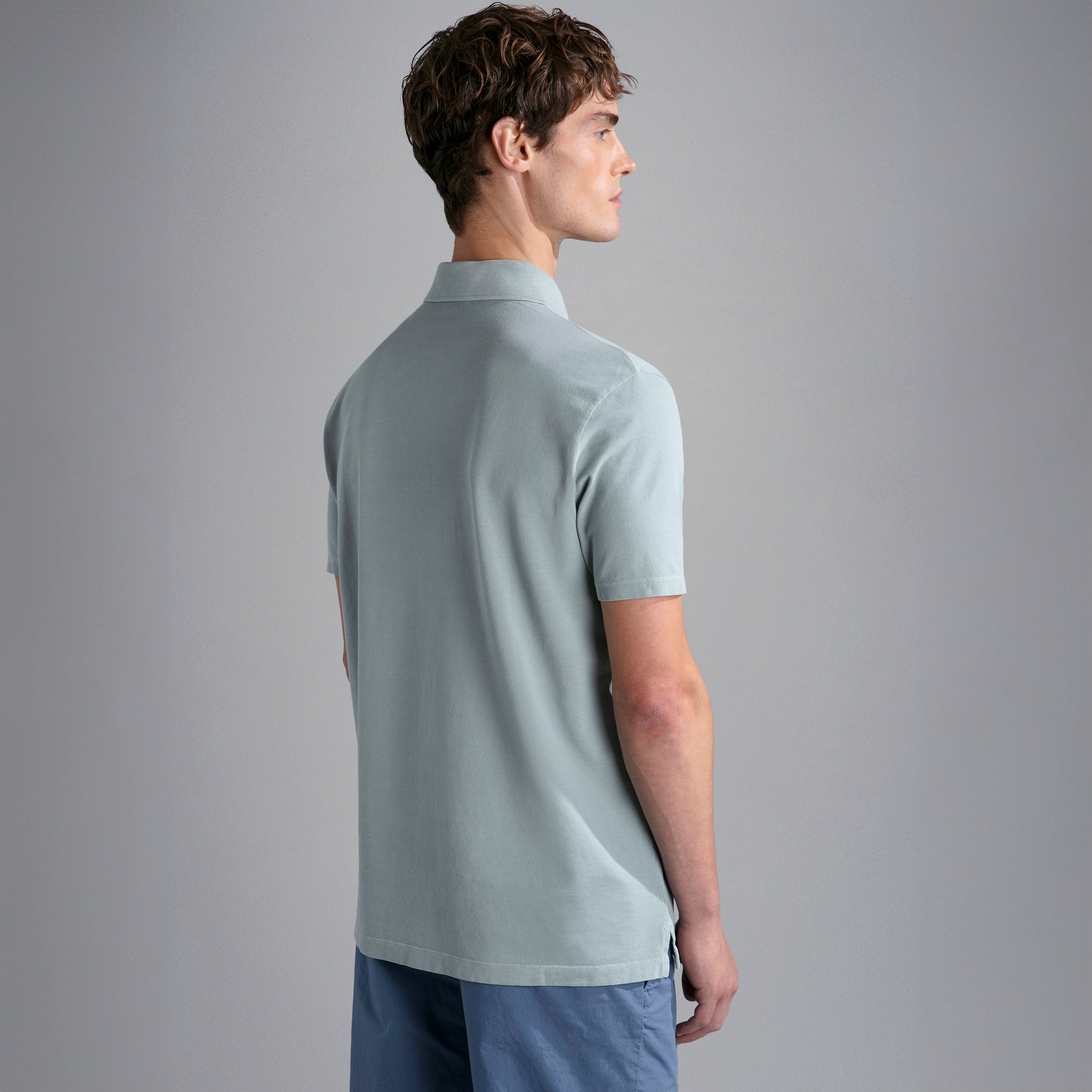 Ether Green Garment Dyed Short Sleeve Cotton Polo Shirt - PAUL & SHARK