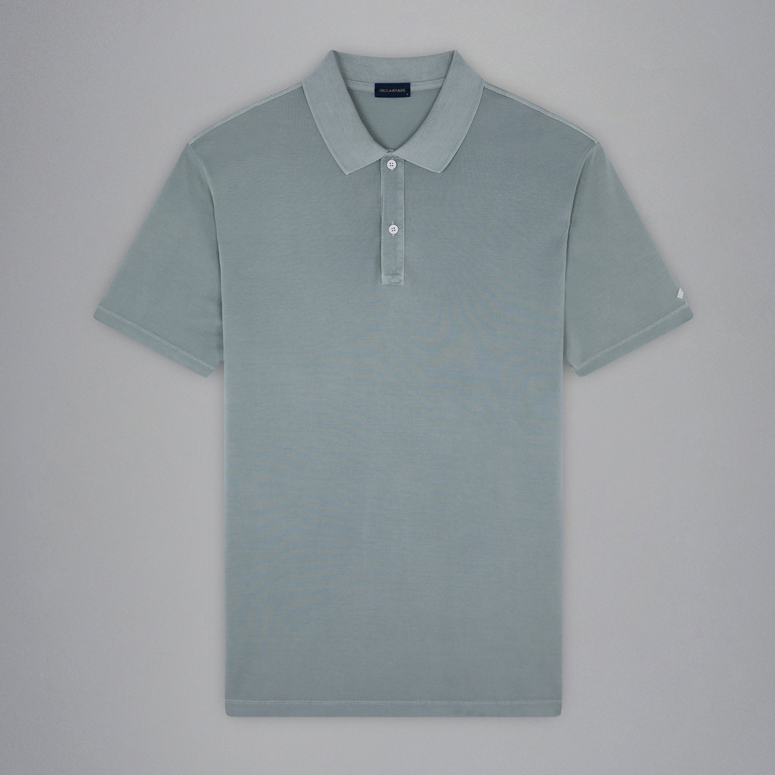 Ether Green Garment Dyed Short Sleeve Cotton Polo Shirt - PAUL & SHARK