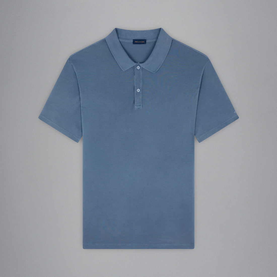 Denim Blue Garment Dyed Short Sleeve Cotton Polo Shirt - PAUL & SHARK