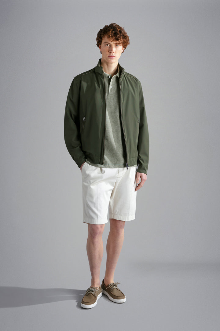 Sage Green Melange Cotton Polo Shirt - PAUL & SHARK