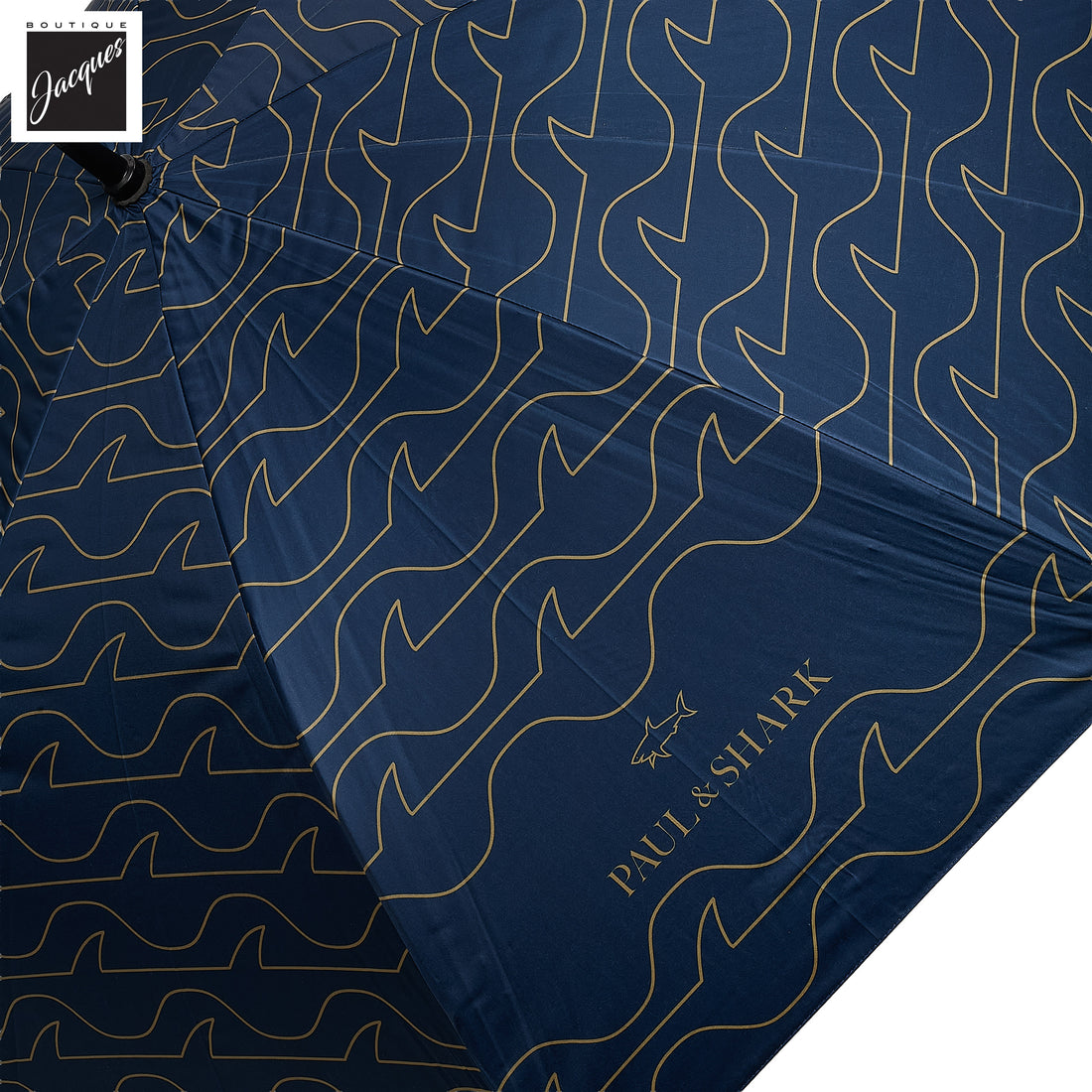 Navy & Gold Shark Monogram Umbrella - Paul & Shark - Boutique Jacques International